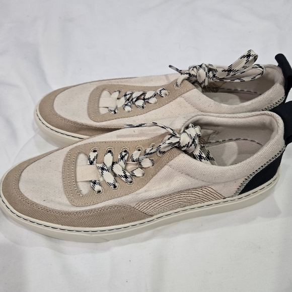 Everlane The Tread-bare Sneaker Womens 8 Natrual Canvas Dark Sapphire Argan Oil - Picture 3 of 8